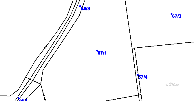Parcela st. 57/1 v KÚ Svinná u Štítar, Katastrální mapa
