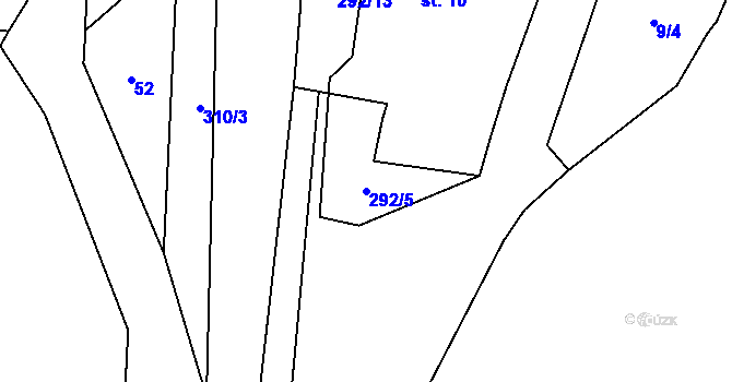 Parcela st. 292/5 v KÚ Svinná u Štítar, Katastrální mapa