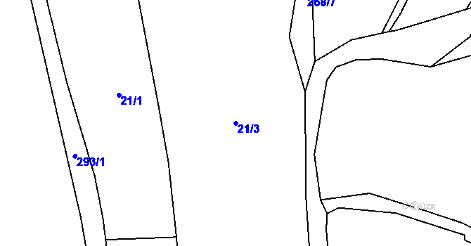 Parcela st. 21/3 v KÚ Svinná u Štítar, Katastrální mapa