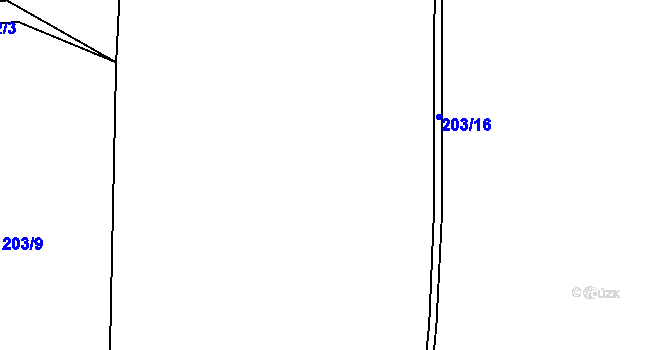 Parcela st. 203/15 v KÚ Svinná u Štítar, Katastrální mapa