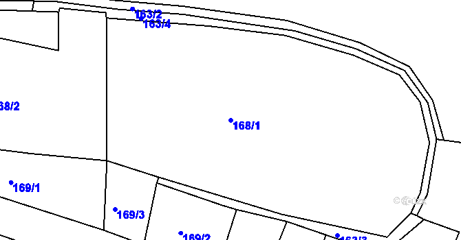 Parcela st. 168/1 v KÚ Štítary nad Radbuzou, Katastrální mapa