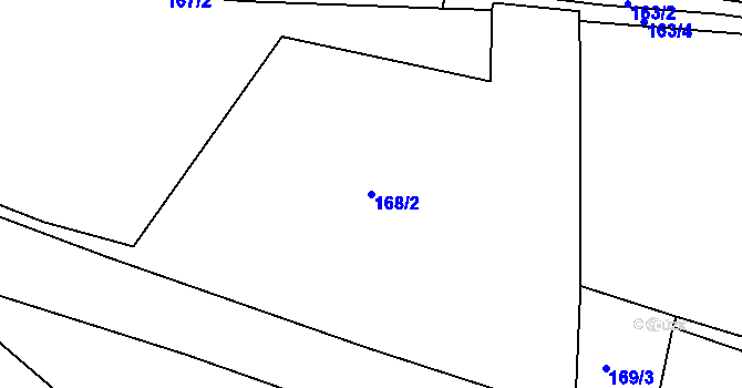 Parcela st. 168/2 v KÚ Štítary nad Radbuzou, Katastrální mapa