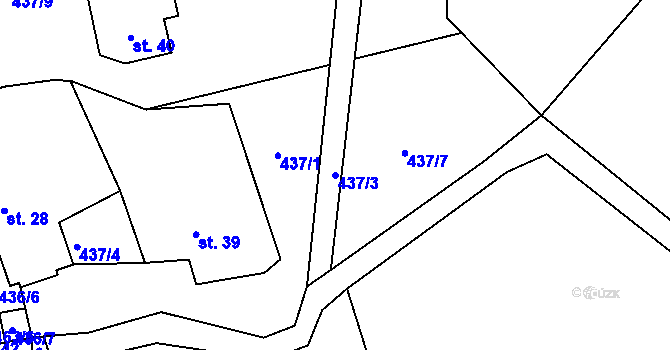 Parcela st. 437/3 v KÚ Štítary nad Radbuzou, Katastrální mapa