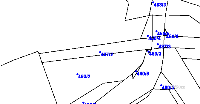 Parcela st. 487/2 v KÚ Štítary nad Radbuzou, Katastrální mapa