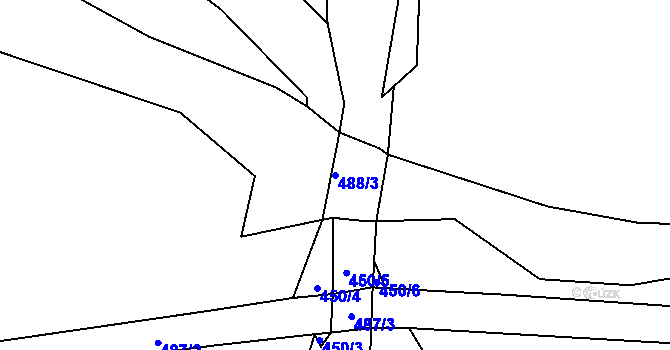 Parcela st. 488/3 v KÚ Štítary nad Radbuzou, Katastrální mapa