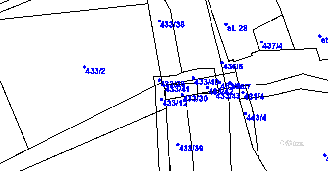 Parcela st. 433/41 v KÚ Štítary nad Radbuzou, Katastrální mapa