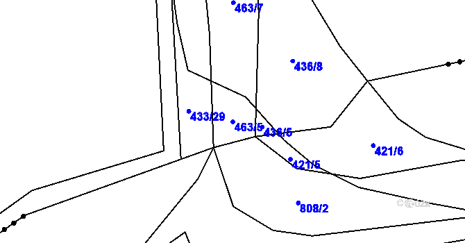 Parcela st. 463/5 v KÚ Štítary nad Radbuzou, Katastrální mapa