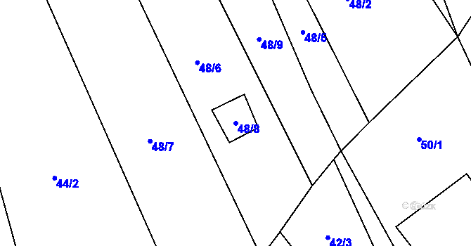 Parcela st. 48/8 v KÚ Tasnovice, Katastrální mapa