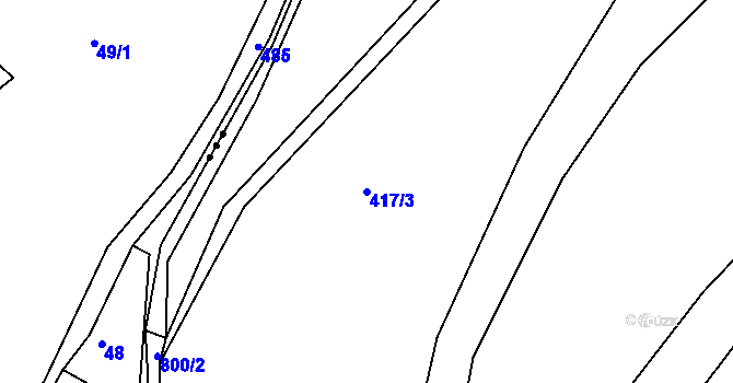 Parcela st. 417/3 v KÚ Tasnovice, Katastrální mapa