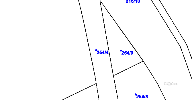 Parcela st. 254/4 v KÚ Tasnovice, Katastrální mapa
