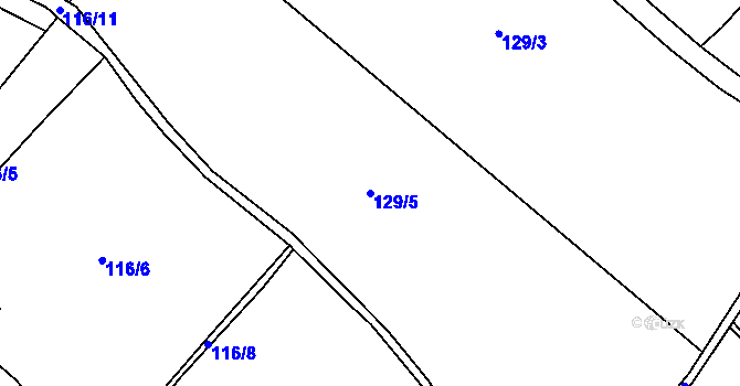 Parcela st. 129/5 v KÚ Tasnovice, Katastrální mapa