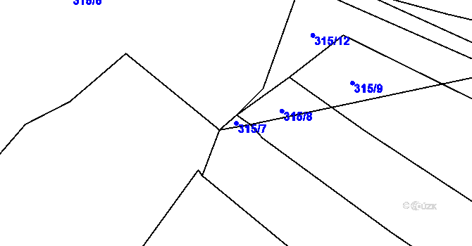Parcela st. 315/7 v KÚ Tasnovice, Katastrální mapa