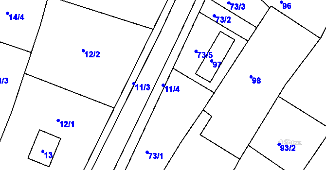 Parcela st. 11/4 v KÚ Štítary na Moravě, Katastrální mapa