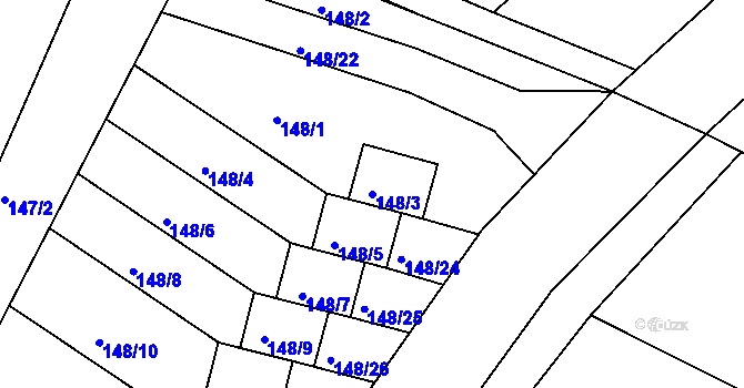 Parcela st. 148/3 v KÚ Štítary na Moravě, Katastrální mapa