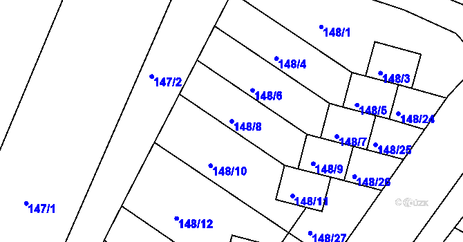 Parcela st. 148/8 v KÚ Štítary na Moravě, Katastrální mapa