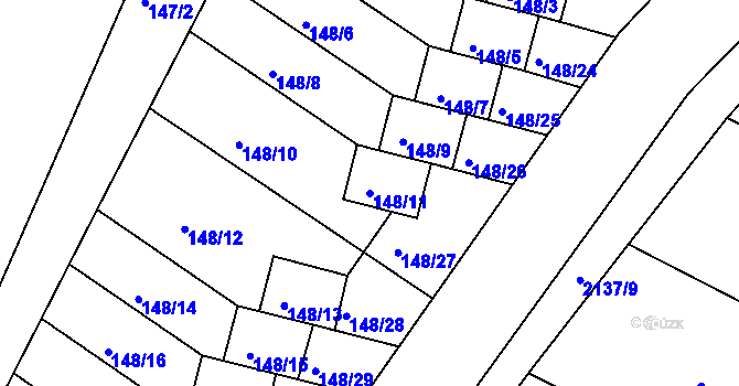 Parcela st. 148/11 v KÚ Štítary na Moravě, Katastrální mapa