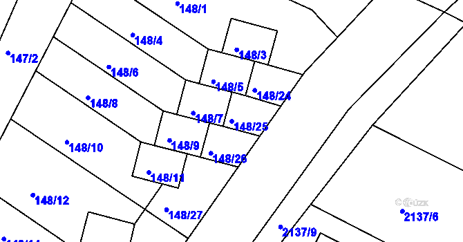 Parcela st. 148/25 v KÚ Štítary na Moravě, Katastrální mapa