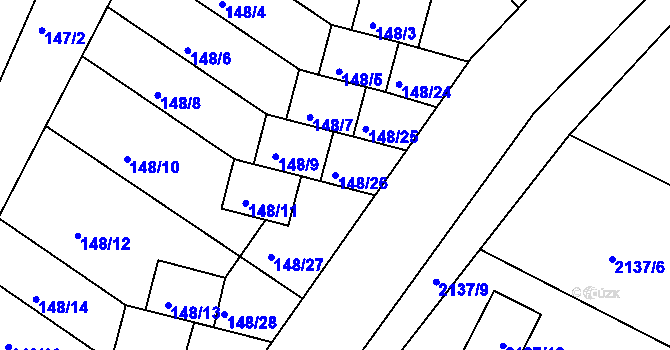 Parcela st. 148/26 v KÚ Štítary na Moravě, Katastrální mapa