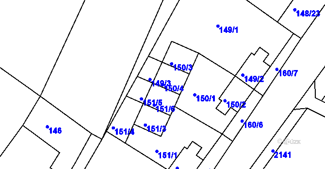 Parcela st. 150/4 v KÚ Štítary na Moravě, Katastrální mapa