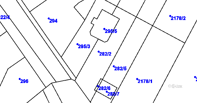 Parcela st. 282/2 v KÚ Štítary na Moravě, Katastrální mapa