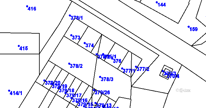 Parcela st. 375/1 v KÚ Štítary na Moravě, Katastrální mapa