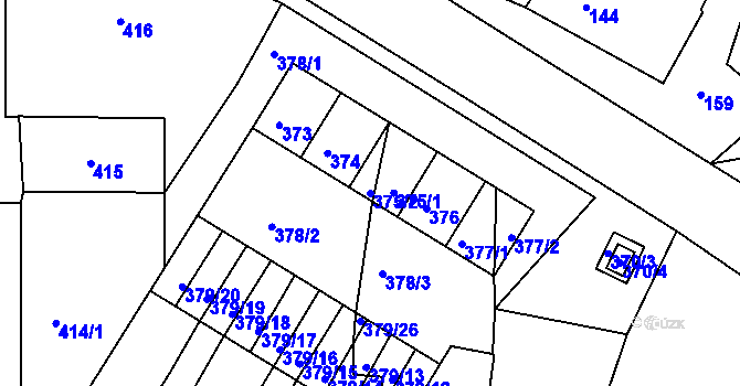 Parcela st. 375/2 v KÚ Štítary na Moravě, Katastrální mapa