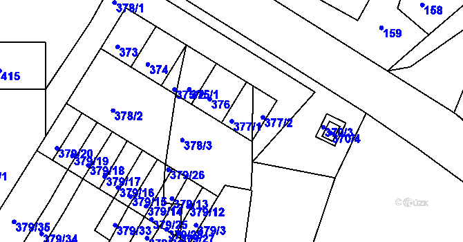 Parcela st. 377/1 v KÚ Štítary na Moravě, Katastrální mapa