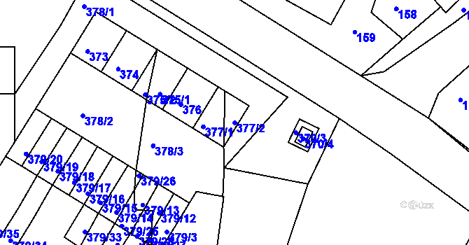 Parcela st. 377/2 v KÚ Štítary na Moravě, Katastrální mapa