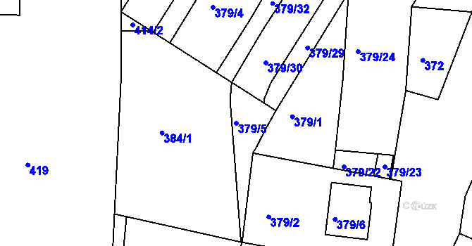 Parcela st. 379/5 v KÚ Štítary na Moravě, Katastrální mapa