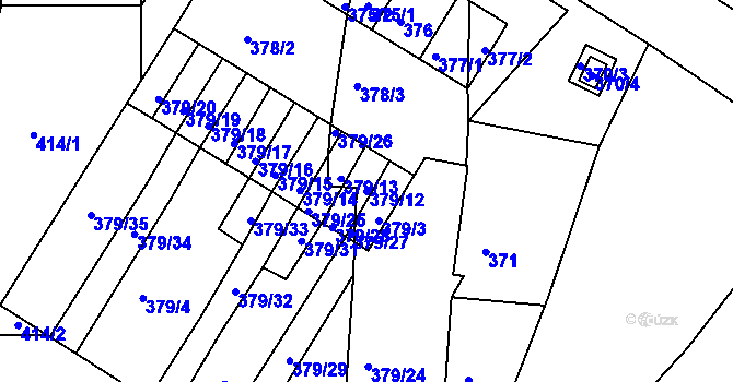 Parcela st. 379/12 v KÚ Štítary na Moravě, Katastrální mapa