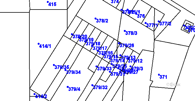 Parcela st. 379/16 v KÚ Štítary na Moravě, Katastrální mapa