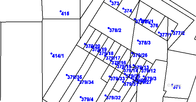 Parcela st. 379/18 v KÚ Štítary na Moravě, Katastrální mapa