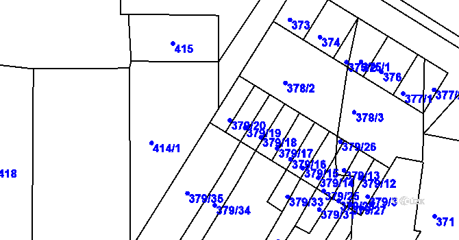 Parcela st. 379/20 v KÚ Štítary na Moravě, Katastrální mapa
