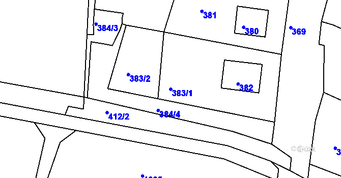 Parcela st. 383/1 v KÚ Štítary na Moravě, Katastrální mapa