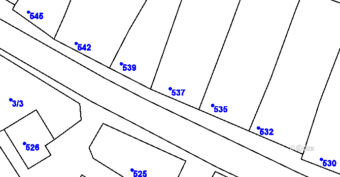 Parcela st. 537 v KÚ Štítary na Moravě, Katastrální mapa