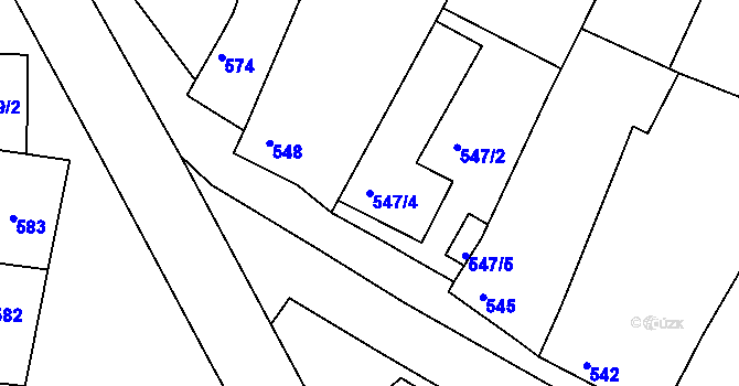 Parcela st. 547/4 v KÚ Štítary na Moravě, Katastrální mapa