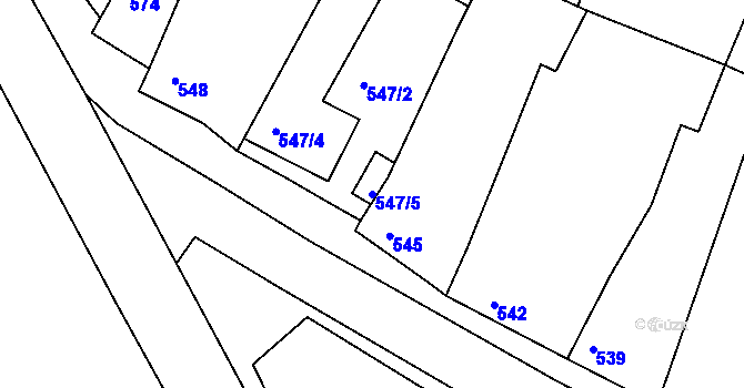 Parcela st. 547/5 v KÚ Štítary na Moravě, Katastrální mapa