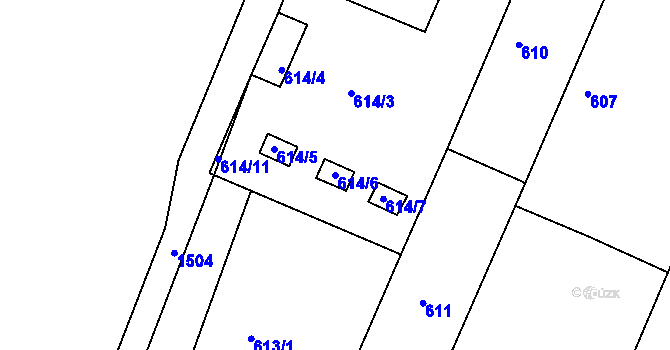 Parcela st. 614/6 v KÚ Štítary na Moravě, Katastrální mapa