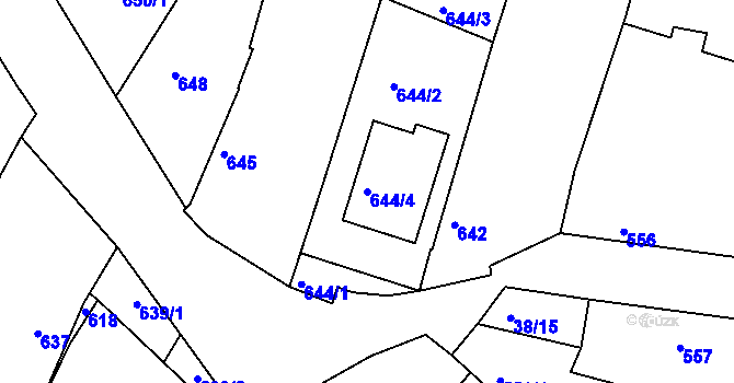 Parcela st. 644/4 v KÚ Štítary na Moravě, Katastrální mapa