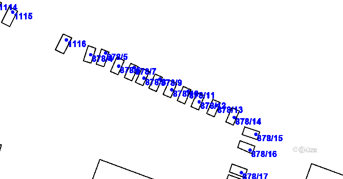 Parcela st. 878/10 v KÚ Štítary na Moravě, Katastrální mapa