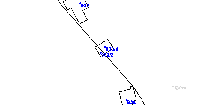 Parcela st. 933/2 v KÚ Štítary na Moravě, Katastrální mapa