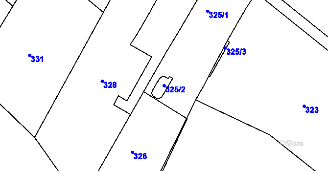 Parcela st. 325/2 v KÚ Štítary na Moravě, Katastrální mapa