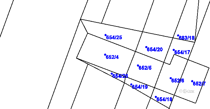 Parcela st. 652/4 v KÚ Štítary na Moravě, Katastrální mapa