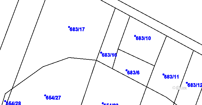 Parcela st. 683/16 v KÚ Štítary na Moravě, Katastrální mapa