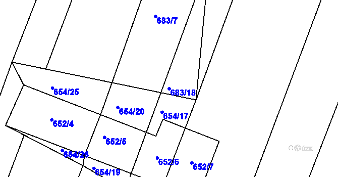 Parcela st. 683/18 v KÚ Štítary na Moravě, Katastrální mapa