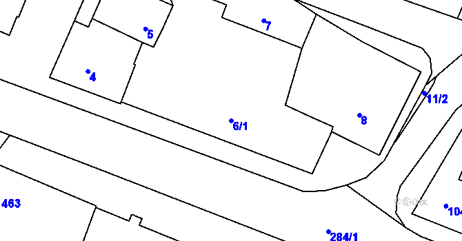 Parcela st. 6/1 v KÚ Štítary na Moravě, Katastrální mapa