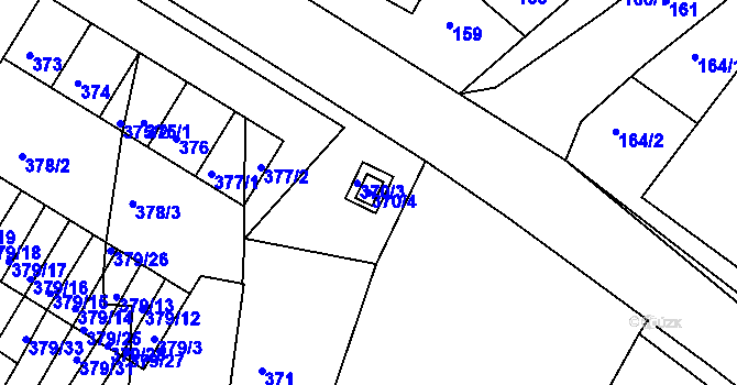 Parcela st. 370/4 v KÚ Štítary na Moravě, Katastrální mapa