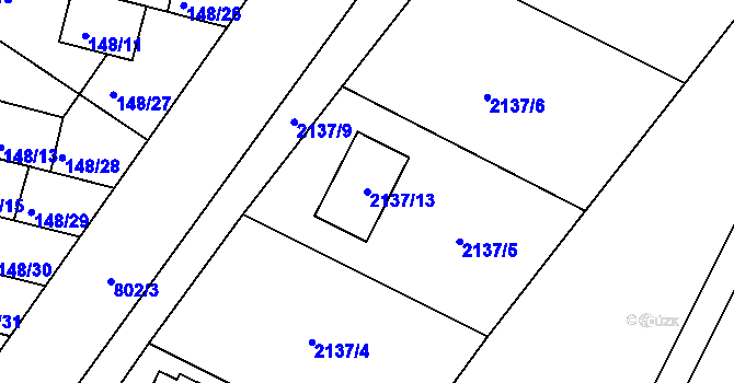 Parcela st. 2137/13 v KÚ Štítary na Moravě, Katastrální mapa