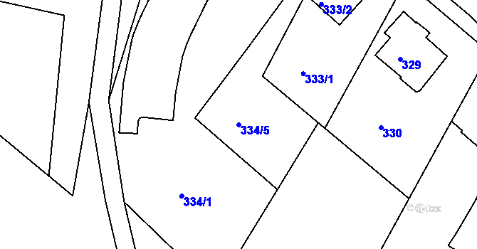 Parcela st. 334/5 v KÚ Štítary na Moravě, Katastrální mapa