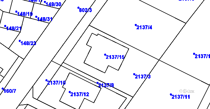 Parcela st. 2137/15 v KÚ Štítary na Moravě, Katastrální mapa